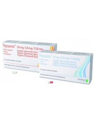 Teysuno 15 mg. / 4.35 mg. / 11.8 mg. 126 capsules